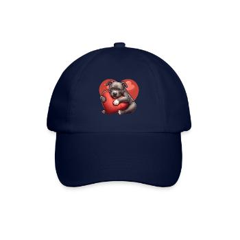 Pitbull Puppy Love Heart Valentine's Day Gifts - Baseball Cap - blue/blue - Front