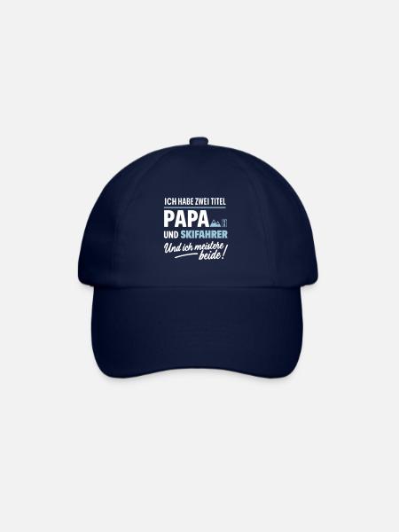 Papa und Skifahrer Vatertagsdesign - Baseballkappe - Blau/Blau