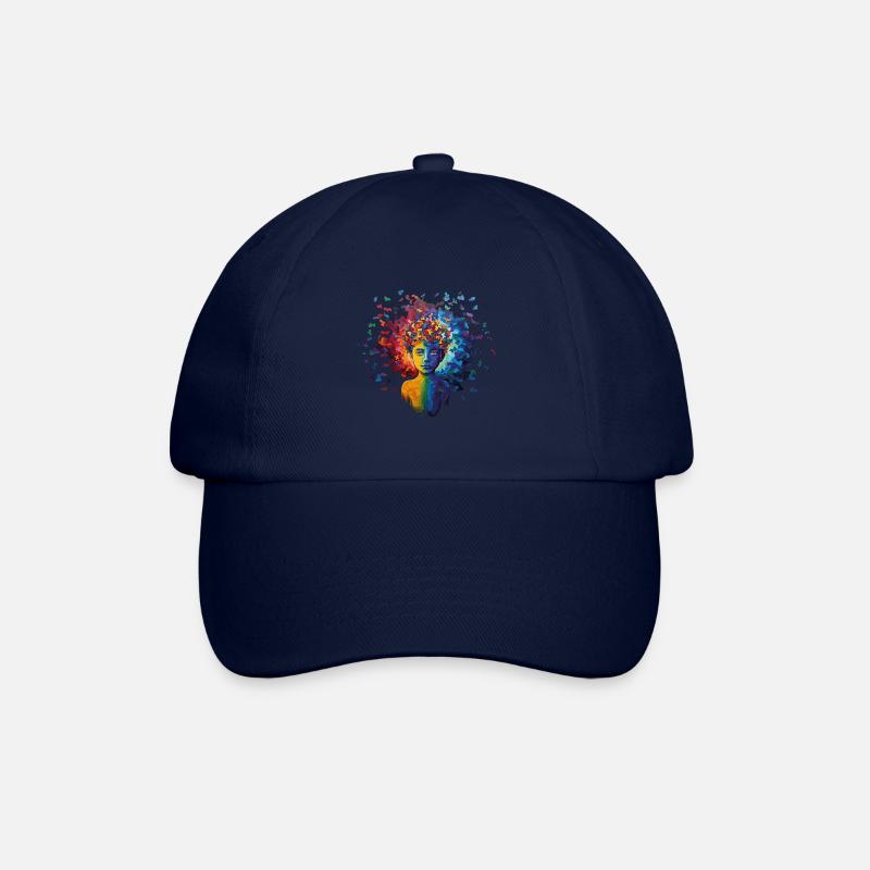 Buntes Autismus Design ein Zeichen der Vielfalt - Baseballkappe - Blau/Blau