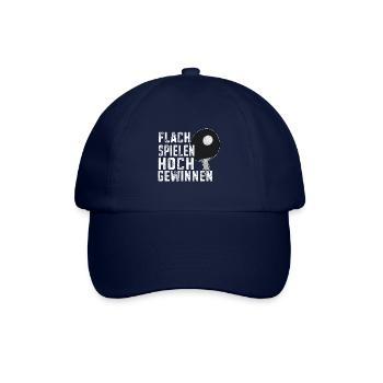 Flach Spielen Hoch Gewinnen Tischtennis Geschenk - Baseballkappe - Blau/Blau - Vorne