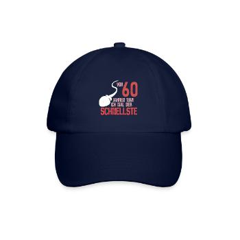 60. Geburtstag - schnellster im Verkehr - Baseballkappe - Blau/Blau - Vorne