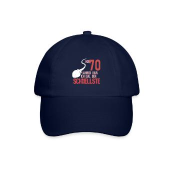 70. Geburtstag - schnellster im Verkehr - Baseballkappe - Blau/Blau - Vorne