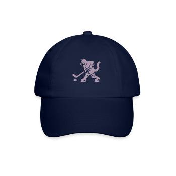 Katze Eishockey Minimalistisch Silhouette Spieler - Baseball Cap - blue/blue - Front