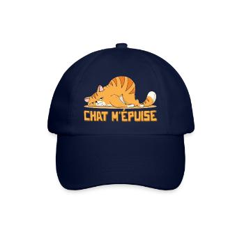 Chat m'épuise Cadeaux Humour Chat Chaton - Casquette classique - bleu/bleu - Devant