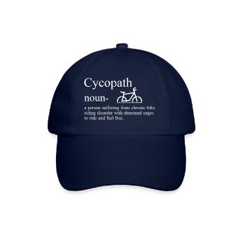 Cycopath Definition Fahrrad Humor - Baseballkappe - Blau/Blau - Vorne