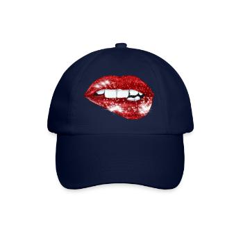 Lèvres rouges sexy de scintillement - Casquette classique - bleu/bleu - Devant