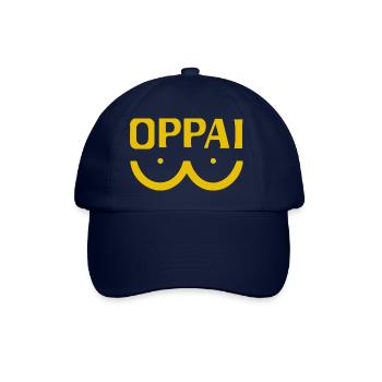 Saitama Sensei Manga Outfit Yellow Text Symbol - Baseballkappe - Blau/Blau - Vorne