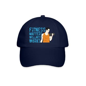 fitness matters wellness works - Baseball Cap - blue/blue - Front