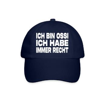 Ich Bin Ossi Ich Habe Immer Recht - Baseballkappe - Blau/Blau - Vorne