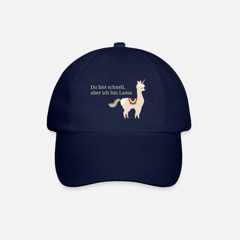 Lama Einhorn mit coolem Spruch - Baseballkappe - Blau/Blau