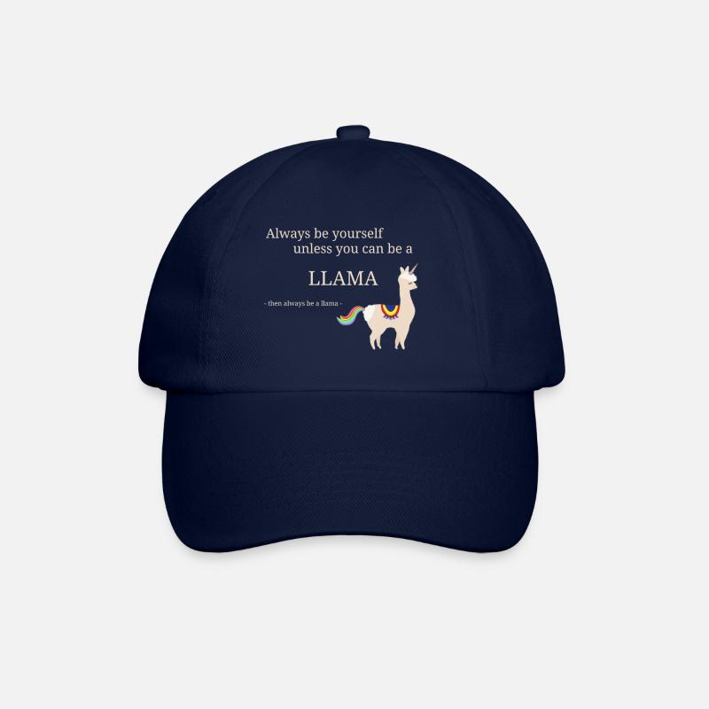 Lama Einhorn mit coolem Spruch - Baseballkappe - Blau/Blau