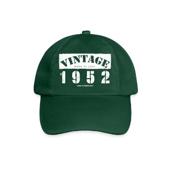 71 Jahre alt: Vintage Classic 1952 71. Geburtstag - Baseballkappe - Flaschengrün - Vorne