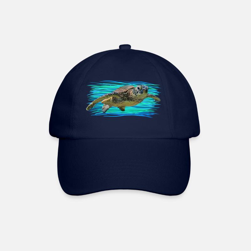 Schildkröte - Baseballkappe - Blau/Blau