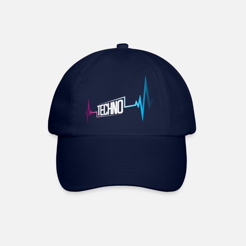 Techno Heartbeat ECG Pulse Music Party Fréquence - Casquette classique - bleu/bleu