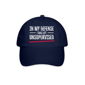 In My Defense I Was Left Unsupervised - Baseball Cap - blue/blue - Front