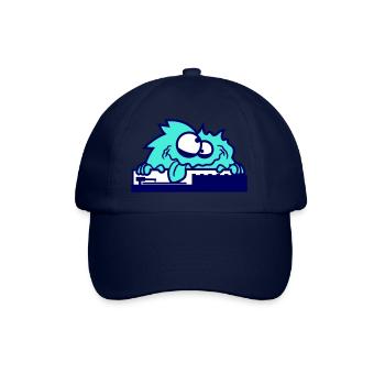 Haariges DJ Monster Horror Halloween Mischpult Fun - Baseballkappe - Blau/Blau - Vorne