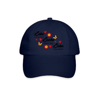 lebe lache liebe 002 - Baseballkappe - Blau/Blau - Vorne