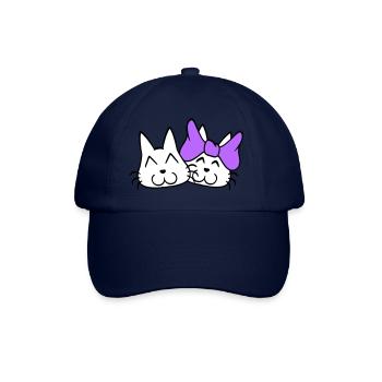 2 chats couple femme homme deux couples Saint-Valentin - Casquette classique - bleu/bleu - Devant