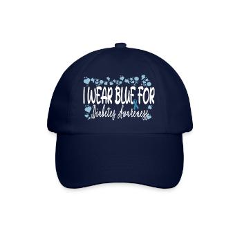 Ich trage Blau für Diabetes Bewusstsein Blau - Baseballkappe - Blau/Blau - Vorne