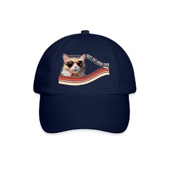 Best Cat Mom Ever - Funny Kitten with Sunglasses - Baseball Cap - blue/blue - Front