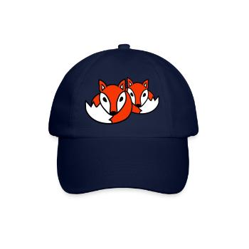 2 Foxes Friends Red Fox Two Wild Animals Team - Baseball Cap - blue/blue - Front