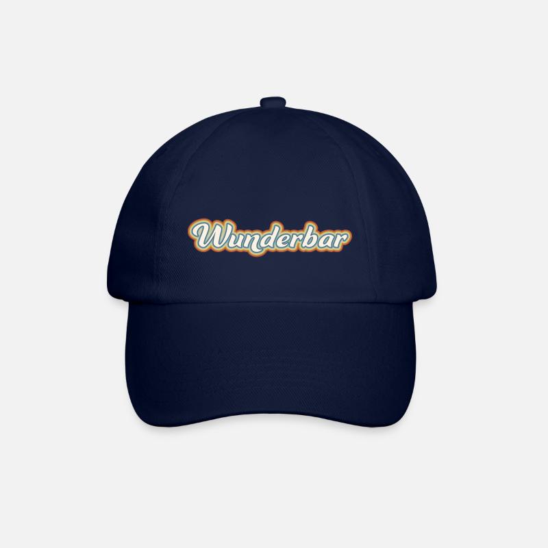 Wunderbar - Lebensmotto Bunt Glück - Baseballkappe - Blau/Blau