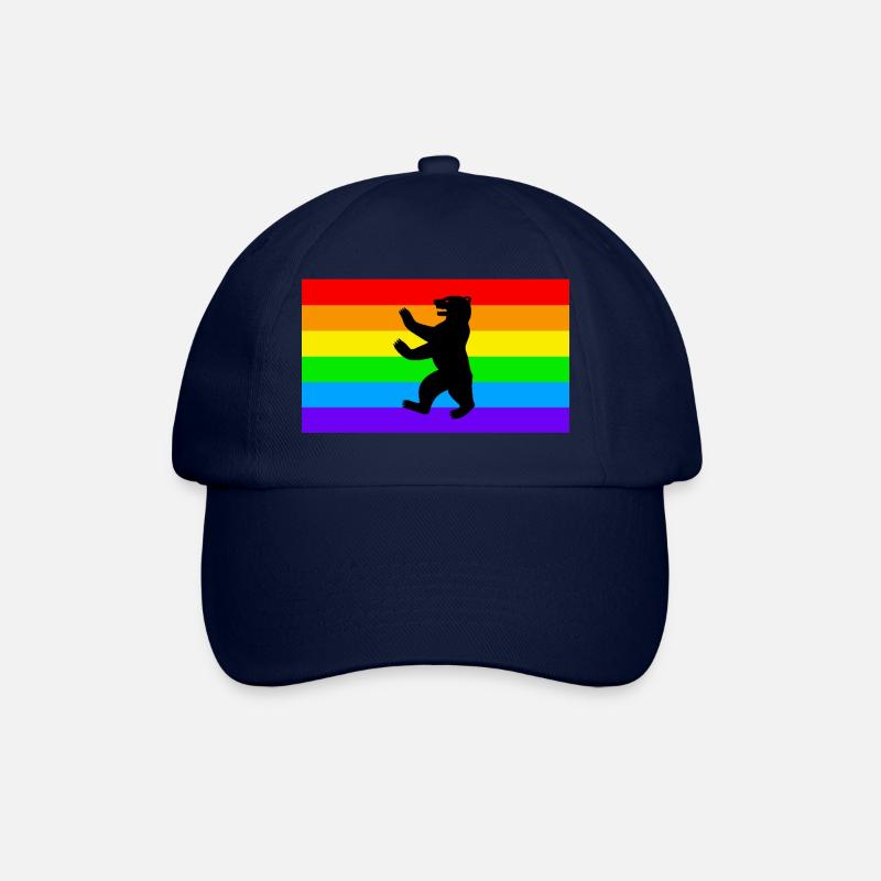 Berliner Bär / LGBT Q / Regenbogen Fahne - Baseballkappe - Blau/Blau