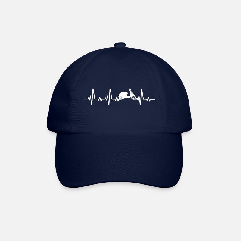 Scooter Heartbeat scooter ride scooter moped - Baseball Cap - blue/blue