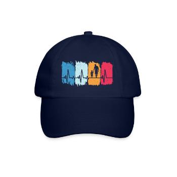 Père et fils Retro Heartbeat Cadeau Papa Son - Casquette classique - bleu/bleu - Devant