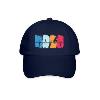 Retro Skater heartbeat skateboard t-shirt skater - Baseball Cap - blue/blue - Front