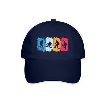 Snowboard rétro snowboarding - Casquette classique - bleu/bleu - Devant