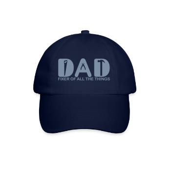 Papa. Fixierer aller Dinge. - Baseballkappe - Blau/Blau - Vorne