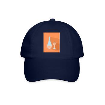 Flasche und Glas - Baseballkappe - Blau/Blau - Vorne