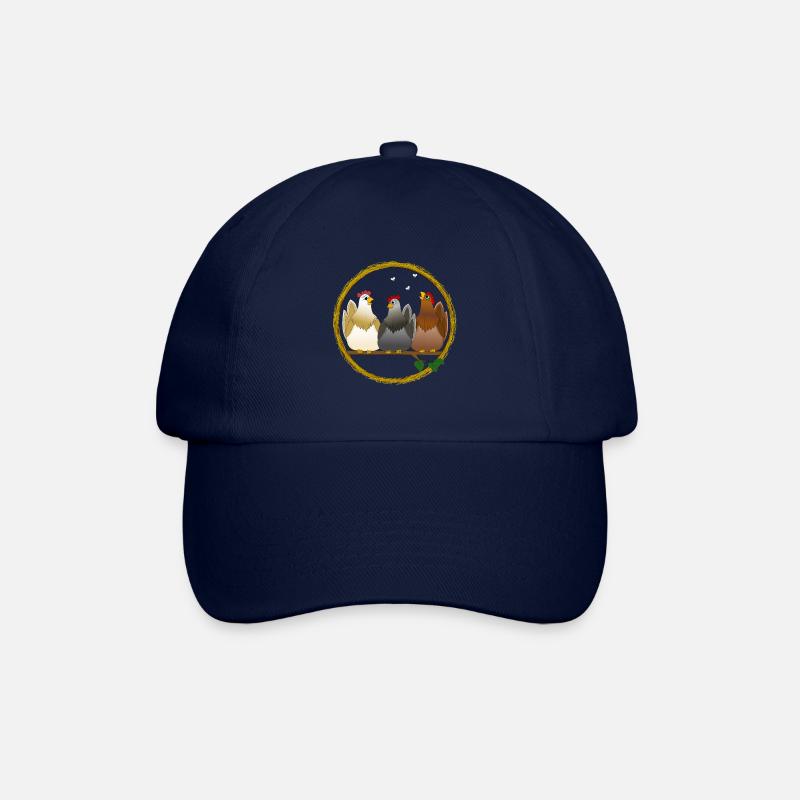 Hens chickens chicken rooster chickens bird egg easter - Baseball Cap - blue/blue