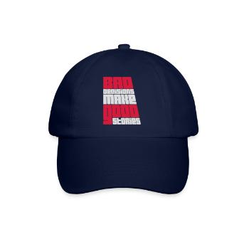 bad decisions great stories - Baseball Cap - blue/blue - Front