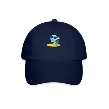 Cute turtle on surfboard with sunglasses - Baseball Cap - blue/blue - Front