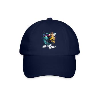 Graffiti Hummel mit Sonnenbrille Bee Cool Honey - Baseballkappe - Blau/Blau - Vorne