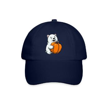 Eisbär mit Halloween-Kürbis - Baseballkappe - Blau/Blau - Vorne