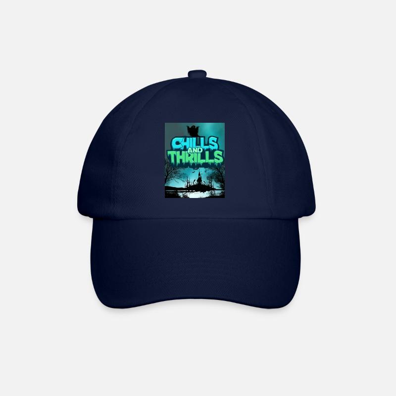 Dark creepy backdrop with lettering - Baseball Cap - blue/blue