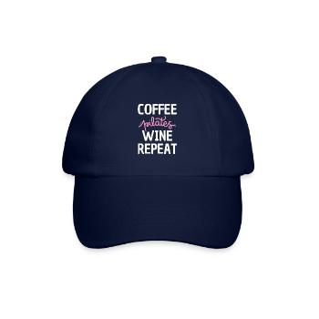 Coffee Pilates wine Repeat - Baseball Cap - blue/blue - Front