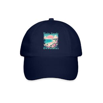 Pink Sands Beach, Bahamas - Grunge Vacation in the Bahamas - Baseball Cap - blue/blue - Front