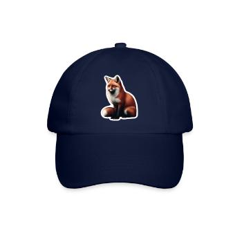 Rotfuchs Illustration Druck - Baseballkappe - Blau/Blau - Vorne