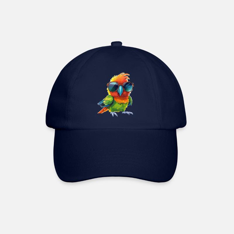 Cooler Papagei mit Sonnenbrille - Baseballkappe - Blau/Blau
