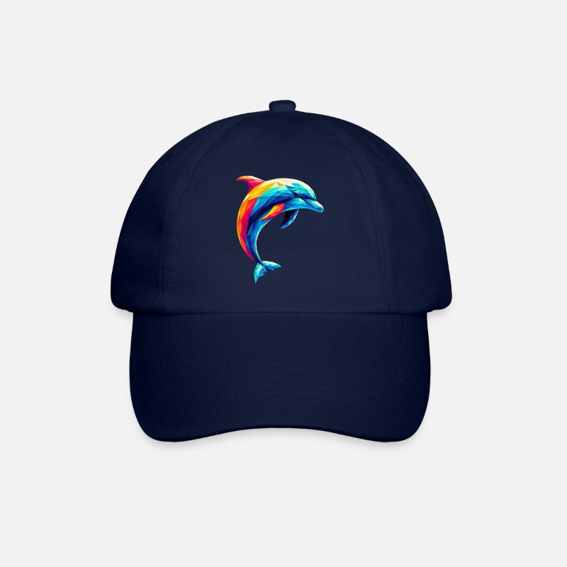 Un dauphin coloré dans un style polygonal - Casquette classique - bleu/bleu