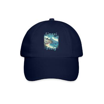 Lipari Italien Grunge Strand Berge - Baseballkappe - Blau/Blau - Vorne