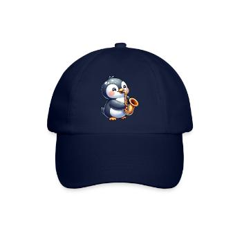 Pinguin Saxofonist Jazz Konzert - Baseballkappe - Blau/Blau - Vorne
