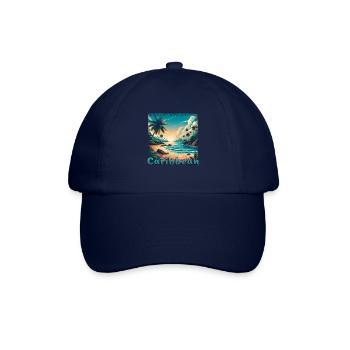 Vacances à la plage dans les Caraïbes en Amérique à Grunge Sti - Casquette classique - bleu/bleu - Devant