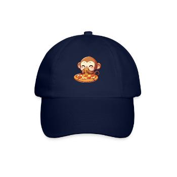 Chimpanzee eating pizza cheese lover - Baseball Cap - blue/blue - Front