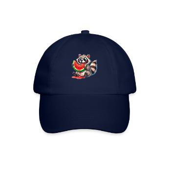 Raccoon Melon Watermelon Cute Cartoon Summer - Baseball Cap - blue/blue - Front