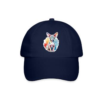 Sphynx Katze Wasserfarben - Baseballkappe - Blau/Blau - Vorne